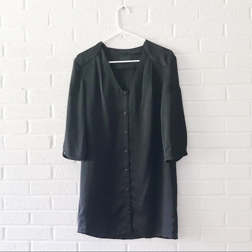 Gestuz Black Straight Long Sleeve Dress XS